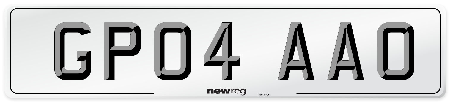 GP04 AAO Number Plate from New Reg
